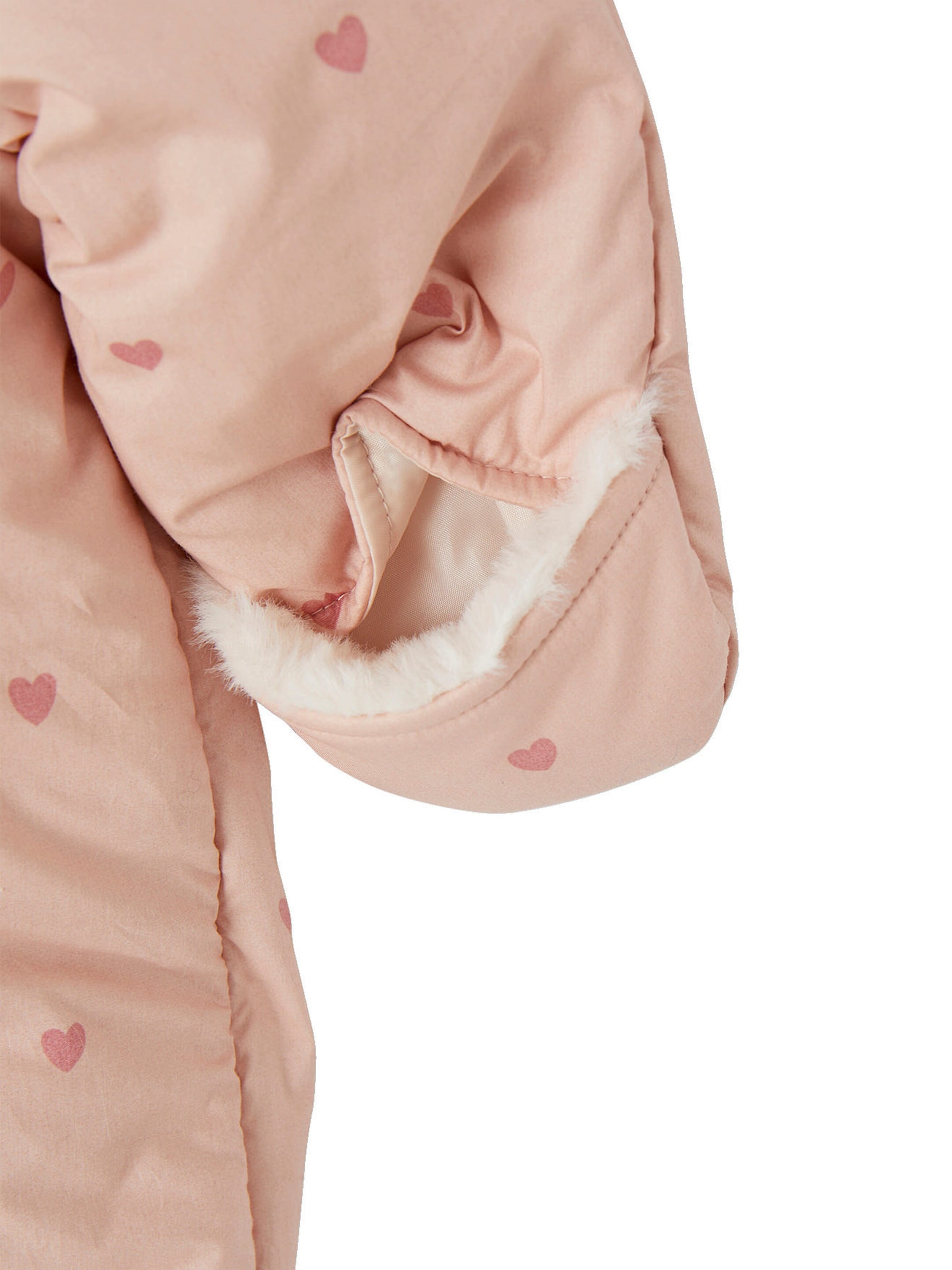 Vertbaudet Baby Winter-Overall mit Herzen, Recycling-Material altrosa