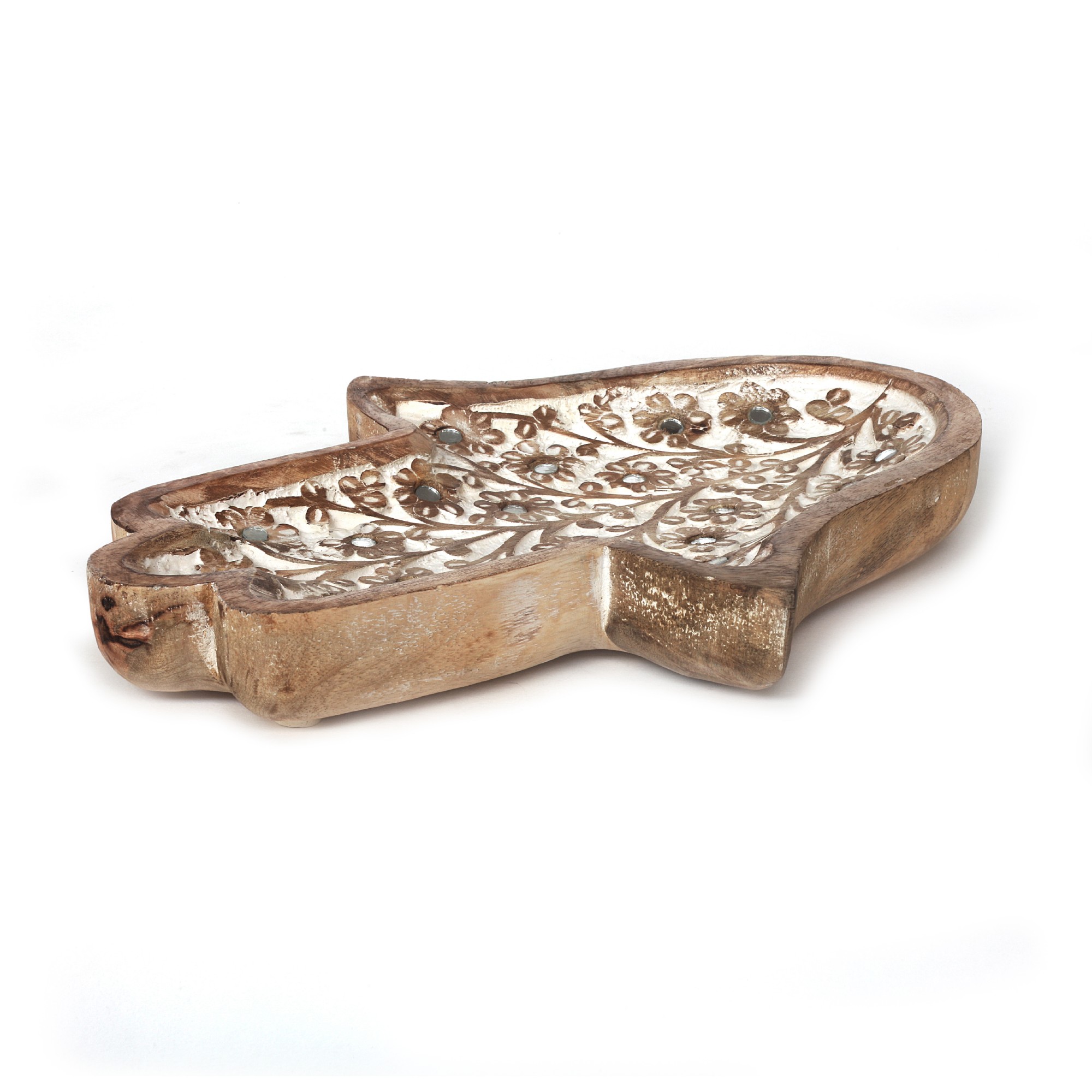 Teller Ablage 'Fatima', natur, T 30,5 cm, B 21,5 cm, H 4 cm von fischer's lagerhaus