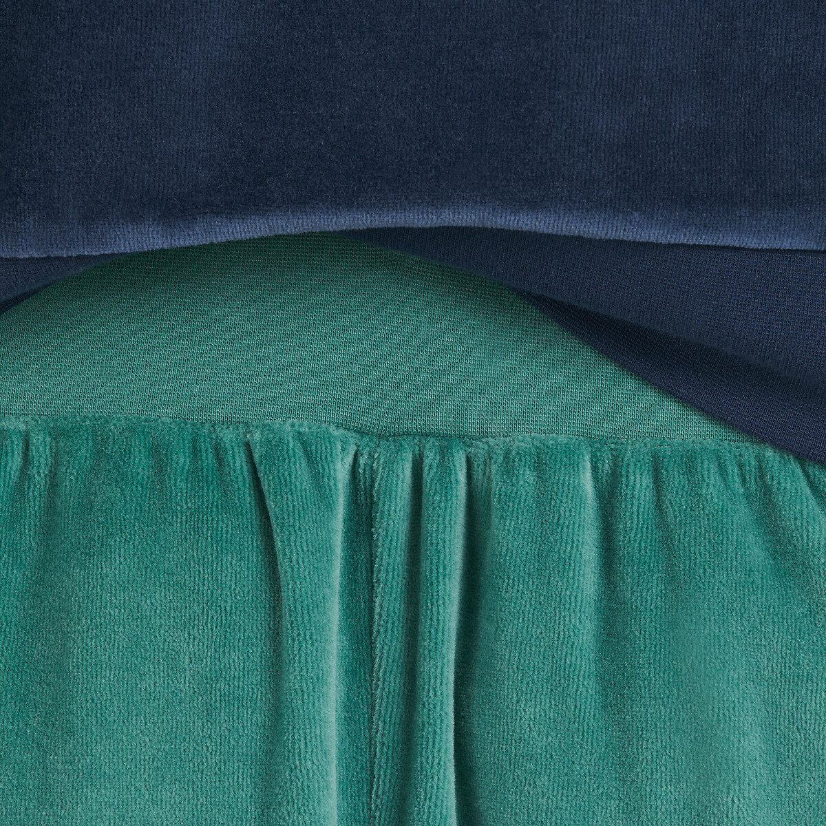 COLEÇÃO LA REDOUTE<br>Conjunto de 2 pijamas de veludo com estampa inspirada no espírito universitário