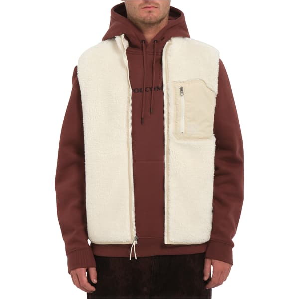 Veste polaire VOLCOM MUZZER FUZZAR VEST DIRTY WHITE
