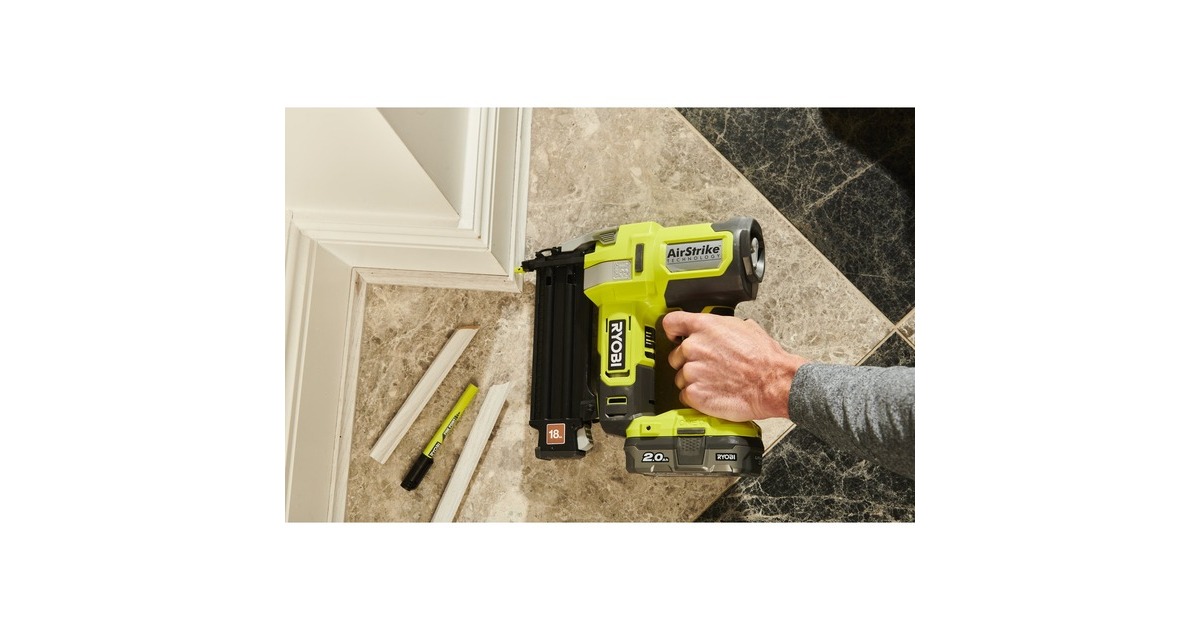 RyobiONE+ 18V Accu 18G Tacker R18GN18-0 spijkerpistool  (Groen/zwart, Accu en lader niet inbegrepen)