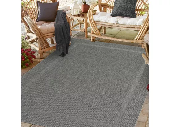 Tapis extérieur 240x340 tissé kilim gris SQUAREXT