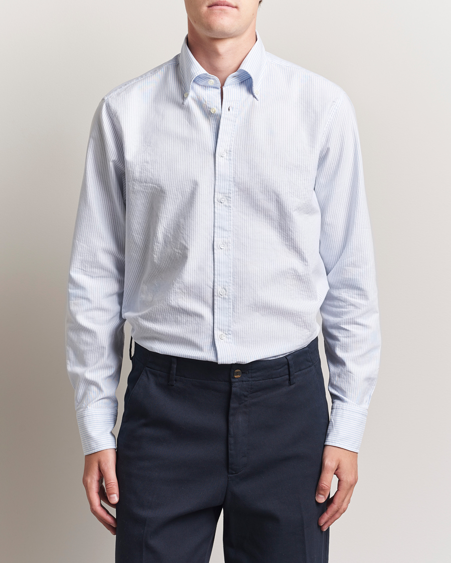 Stenströms Regular Fit Oxford Shirt Blue/White
