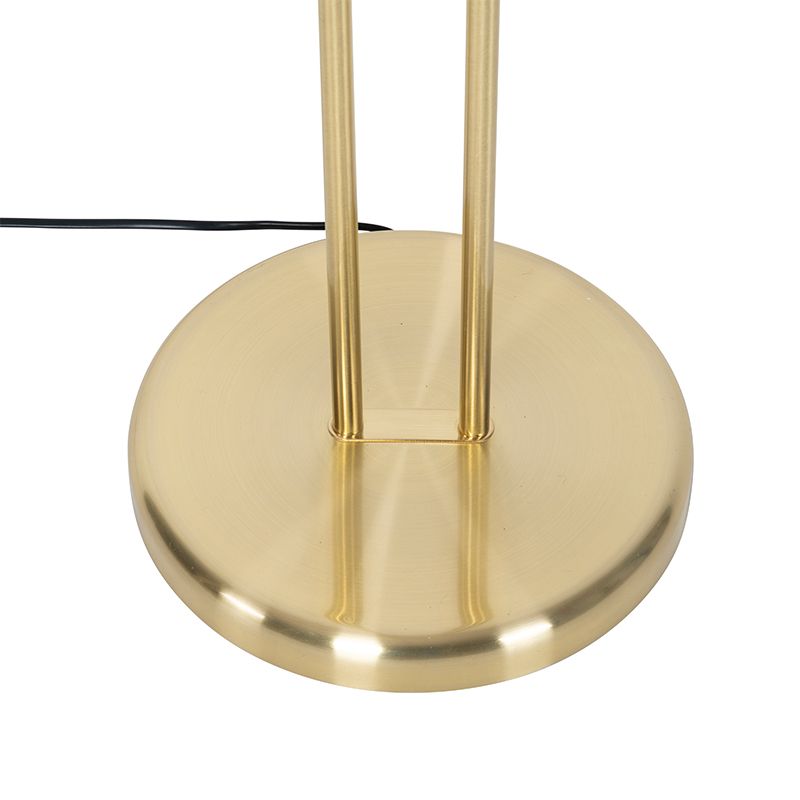 Vloerlamp messing incl. LED en dimmer met leeslamp - Empoli