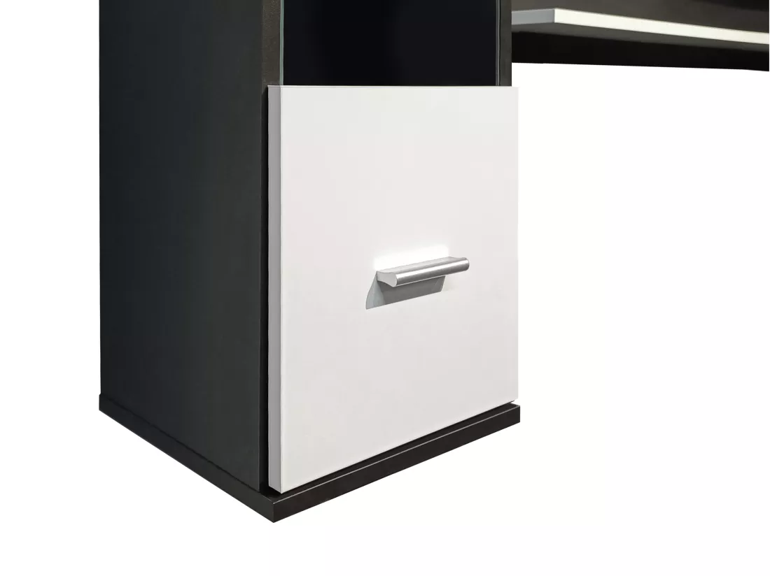 Mur TV avec rangements - Noir et Blanc - JEREMIAH II