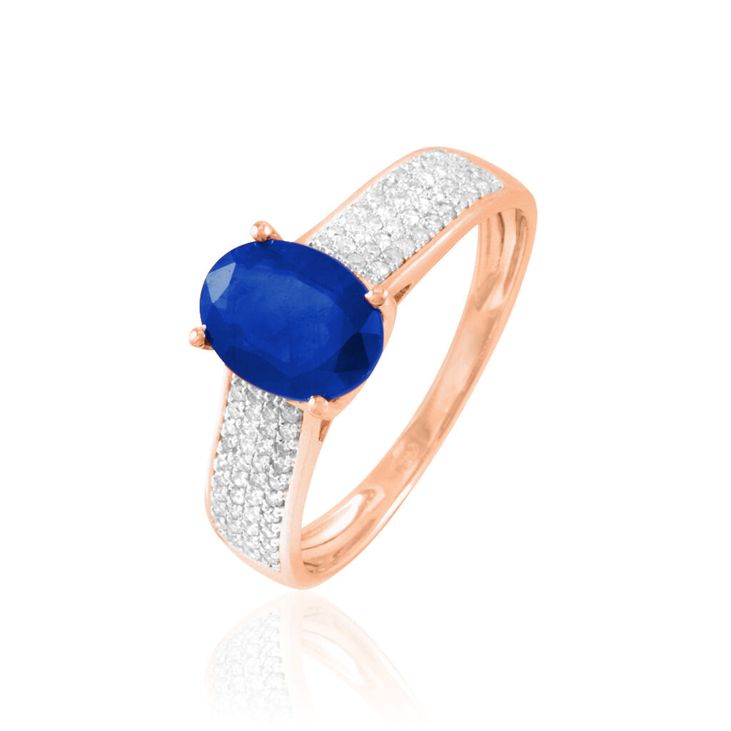 Bague Crista Or Rose Saphir Et Diamant