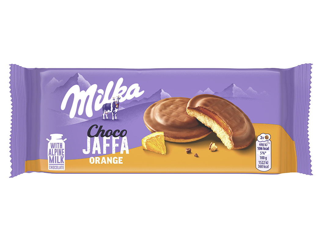 BOLACHAS MILKA JAFFA LARANJA 147G