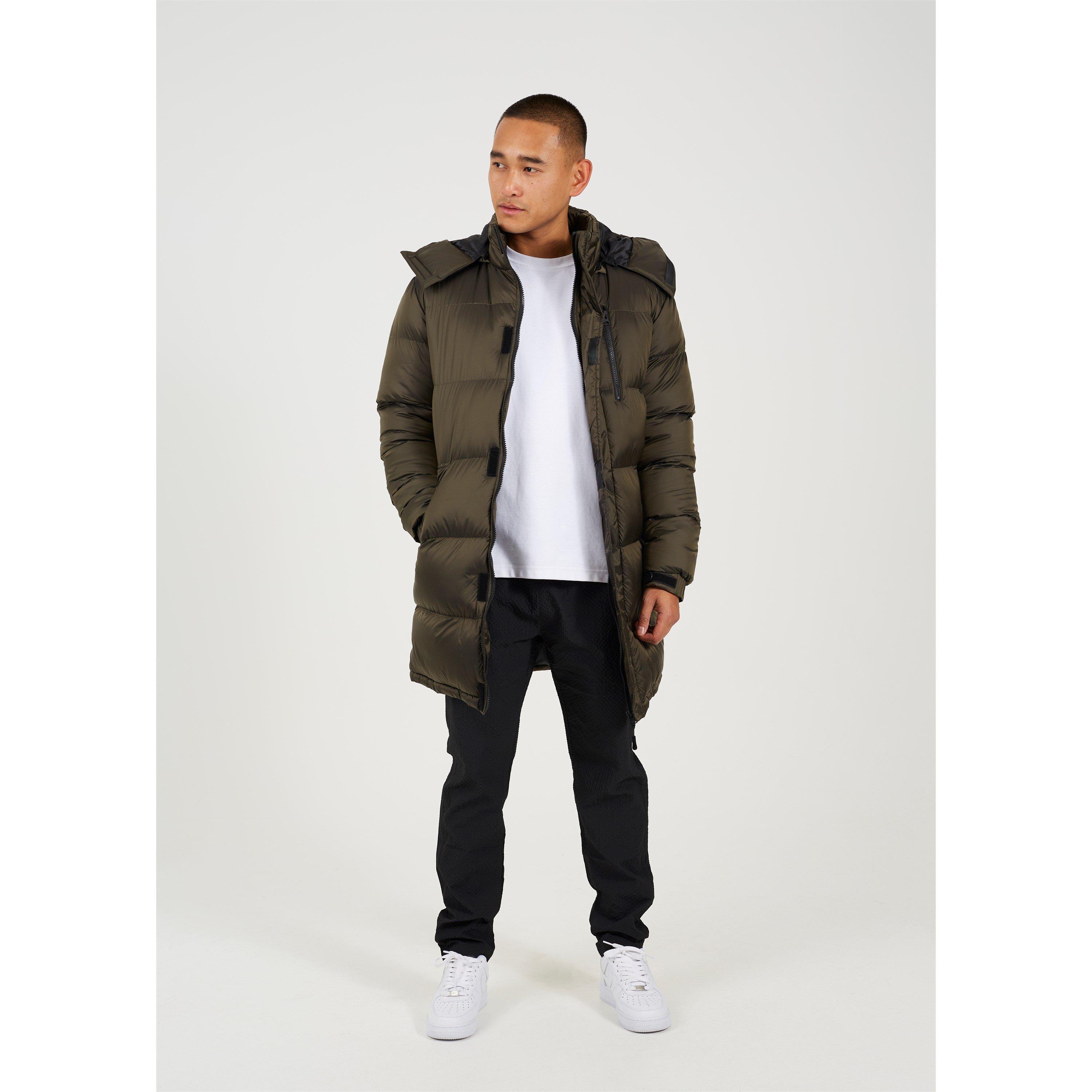 Brave Soul Longline Padded Jacket with Removeable Hood