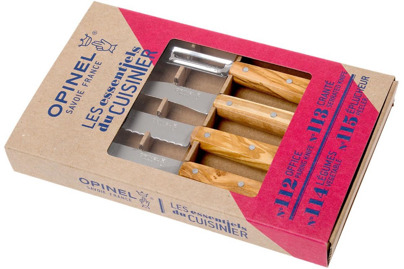 Opinel 002163 Les Essentiels olijfhout schilmessenset