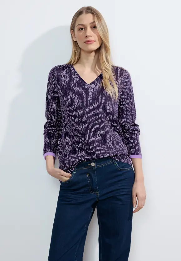 Bluse mit Minimalprint - universal blue