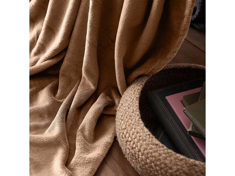 Lumaland Kuscheldecke Hellbraun 240 x 220 cm Sofa- und Tagesdecke