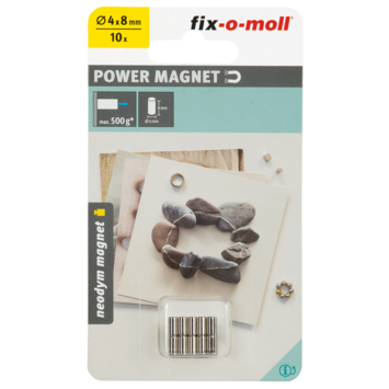 Magneet cilinder Neodymium zilver 4x8mm 10 stuks