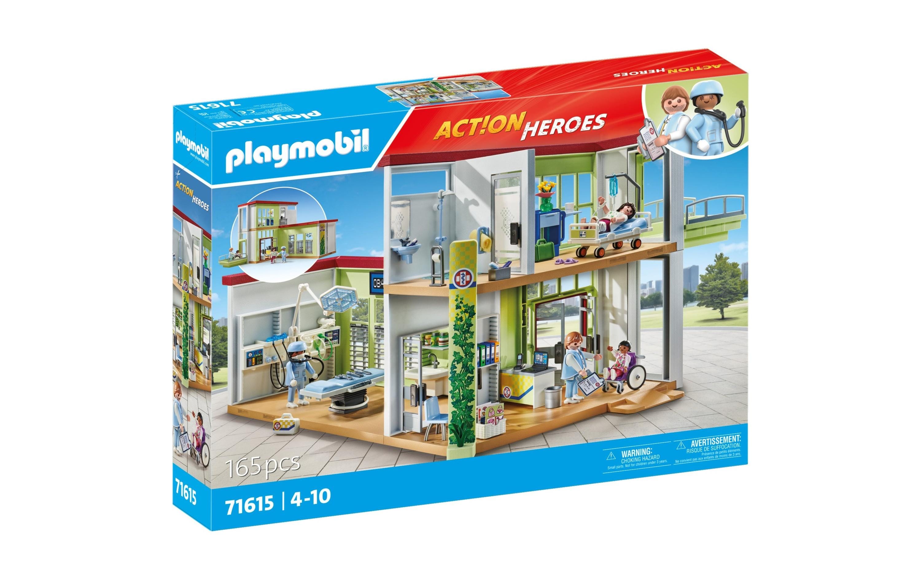 Action Heroes Modernes Krankenhaus 71615Detailreiches Krankenhaus-Spielset mit Figuren