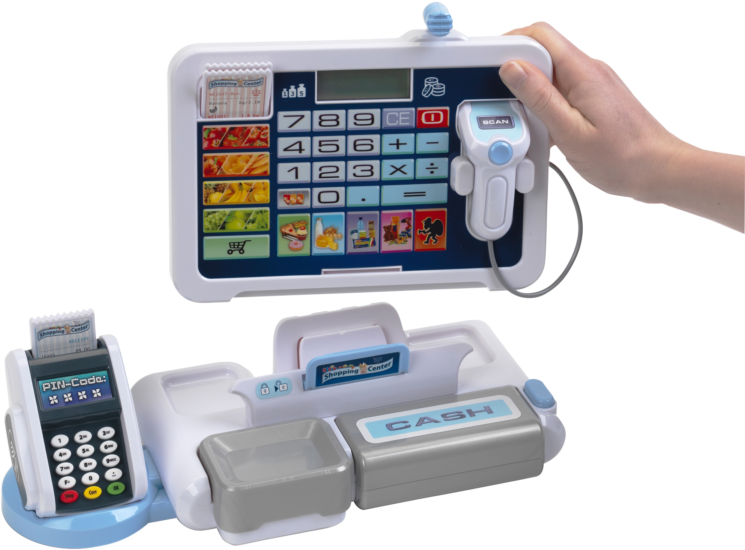 Klein Spielkasse »Shopping Center Tablet & Kassenstation« mit elektronischen Funktionen