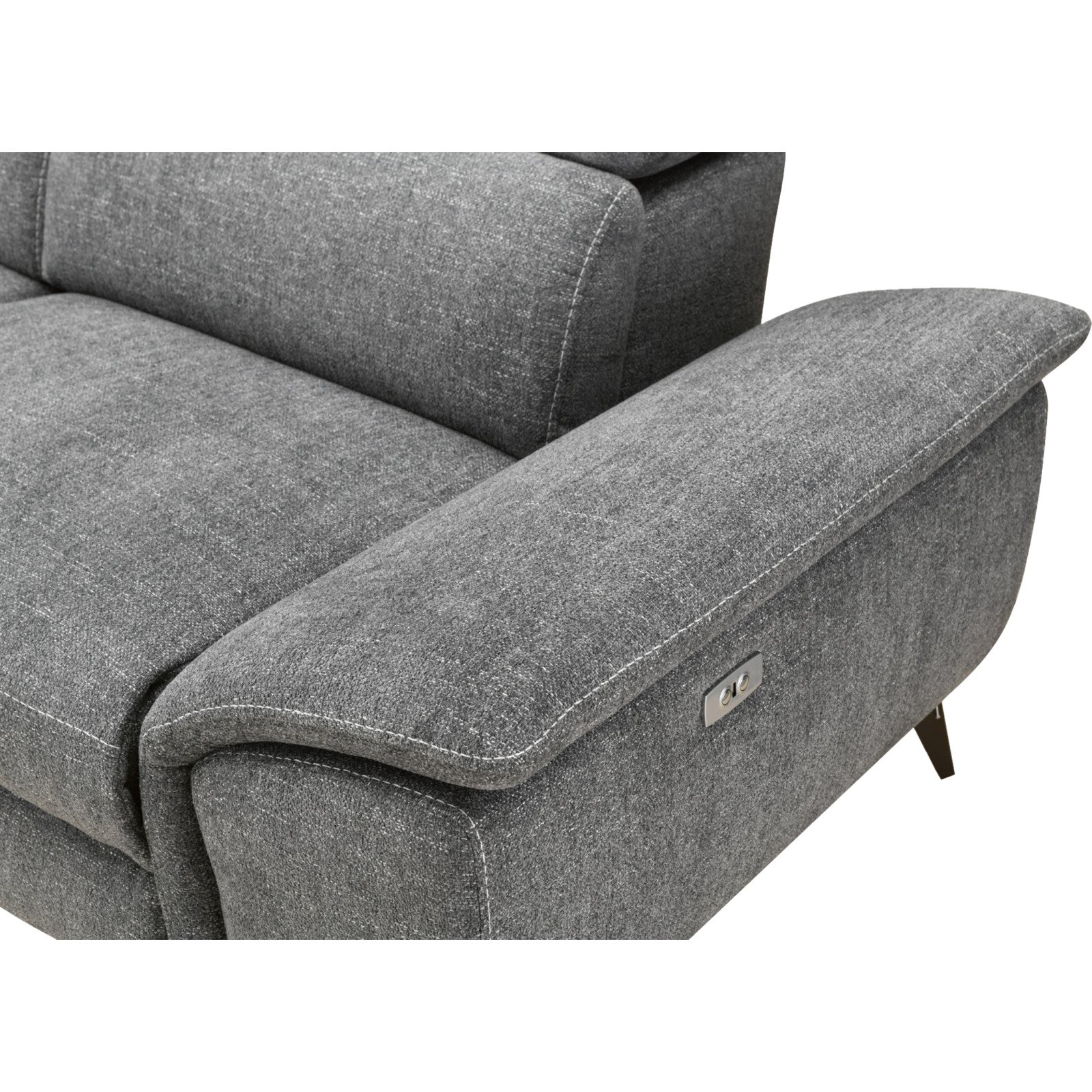 Ecksofa Kiani, Stoff grau, Ottomane links