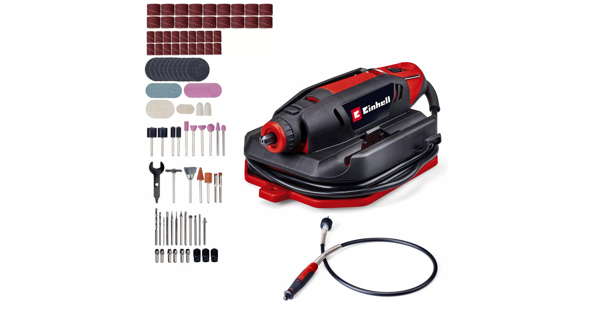 EINHELLTC-MT 150 E Slijp-/Graveermachine graveermachines  (Rood/zwart, Incl. 117-delige accessoireset in praktische opbergdoos)