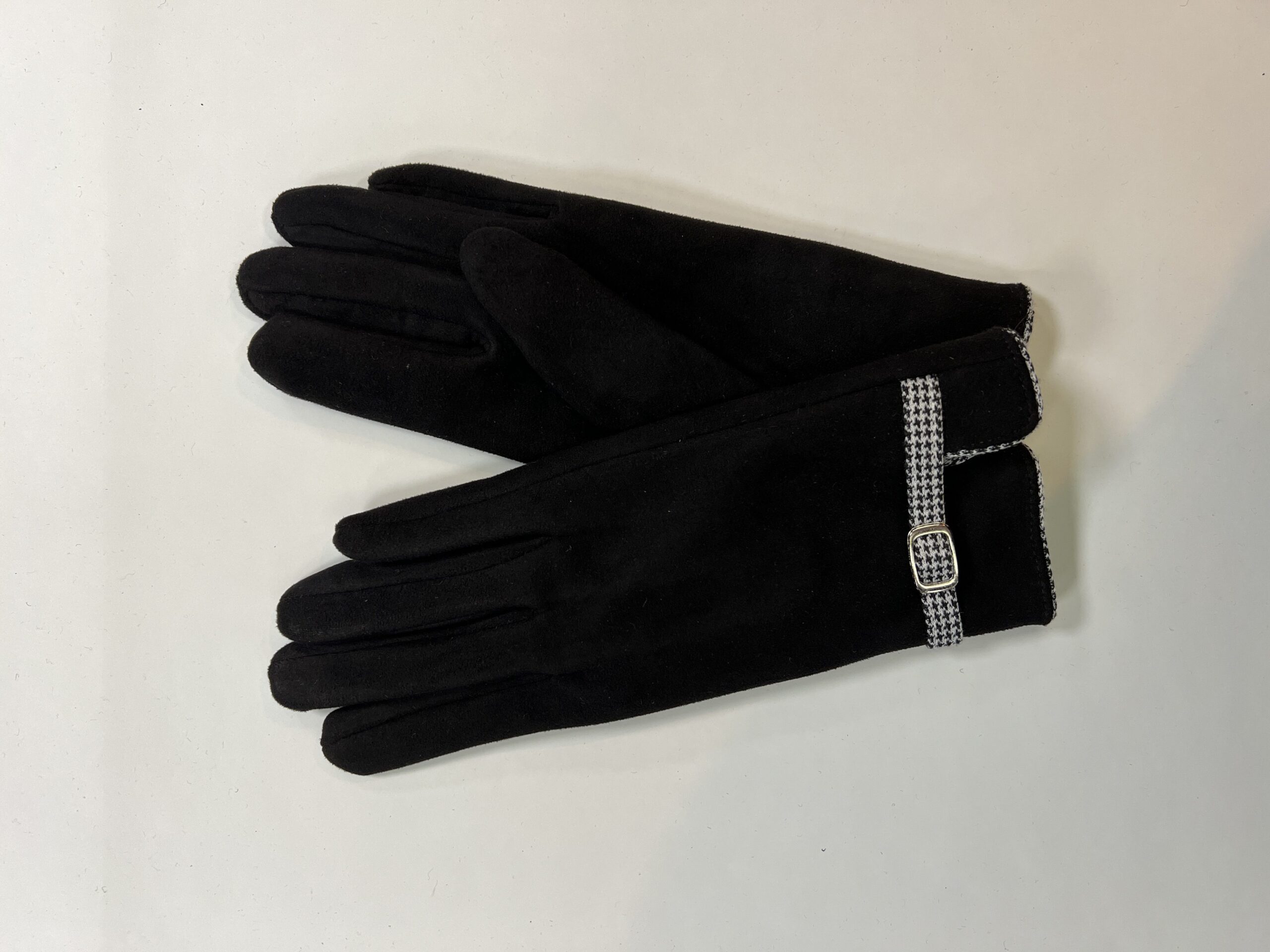 Lommers Handschoenen Zwart Gesp Zwart/ Wit