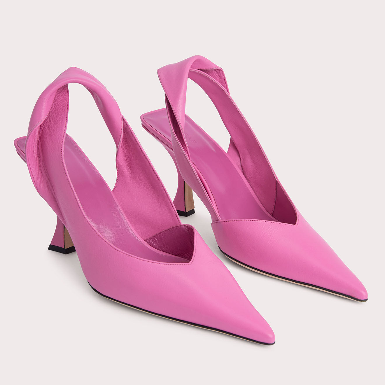 By Far Slingbacks en Cuir Yasha roses - Talon 9 cm
