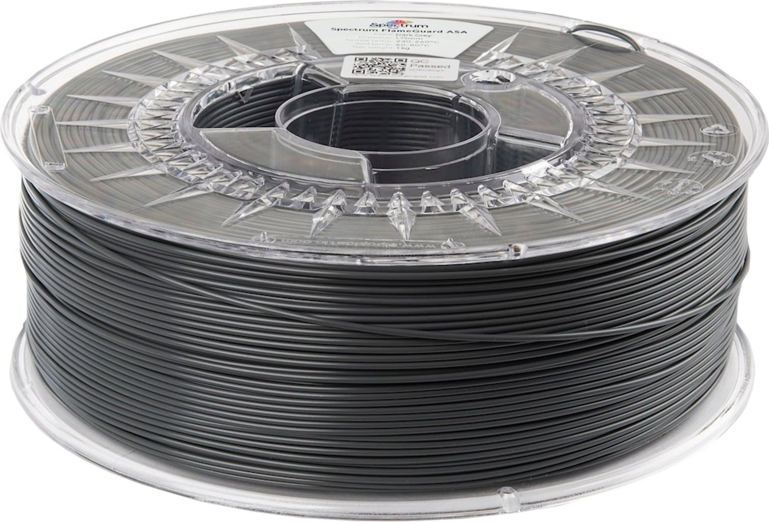 Spectrum  FlameGuard ASA 275 Dark Grey, 1,75 mm / 1000 g    Selbstverlöschendes ASA Filament in Dark Grey