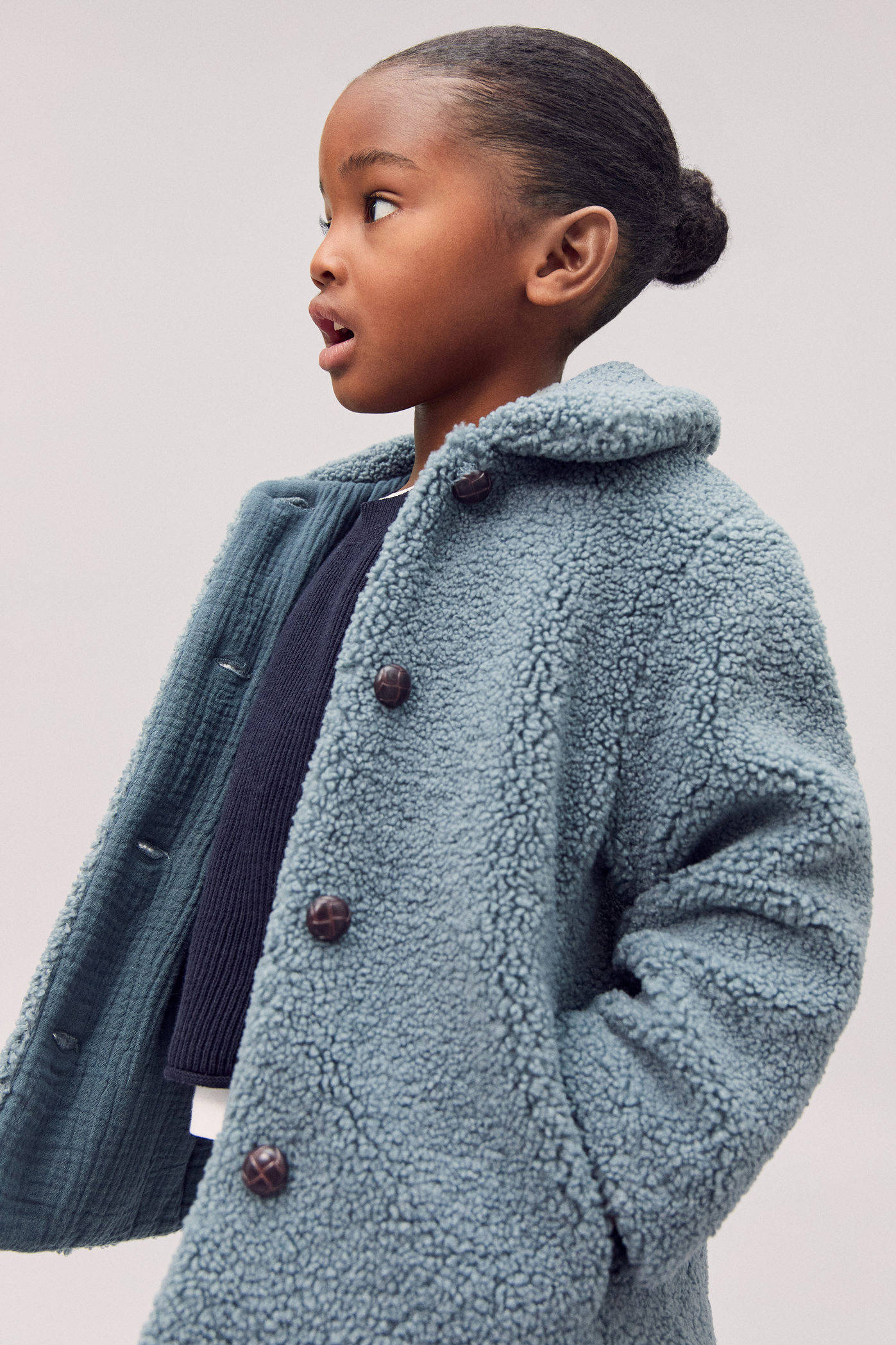 Mango Kids teddy jas groen