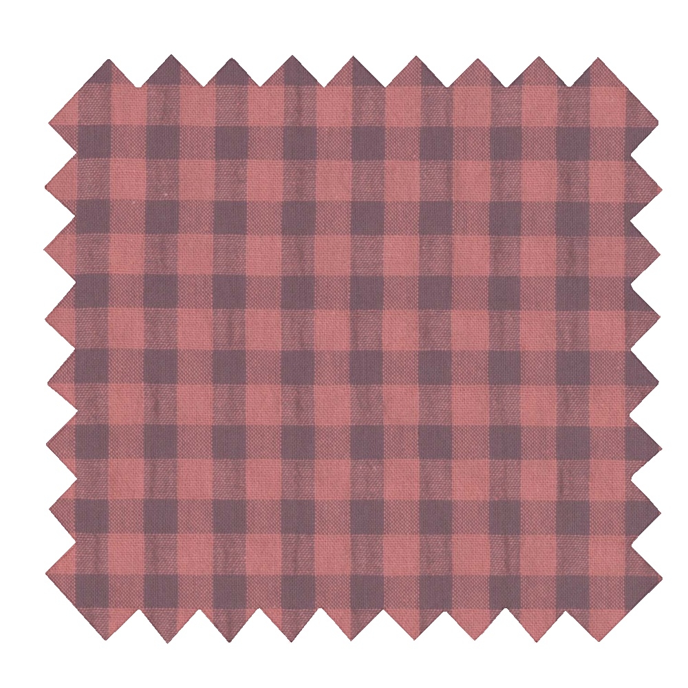 Tissu Coton Au Mètre Ex2461 Vichy Seersucker Aubergine Brique