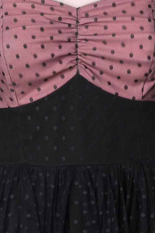 Topvintage Boutique Collection Topvintage exclusive ~ Holly swing jurk in roze en zwart