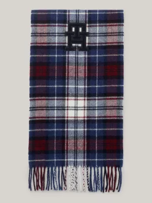 Cachecol xadrez tartan com monograma TH