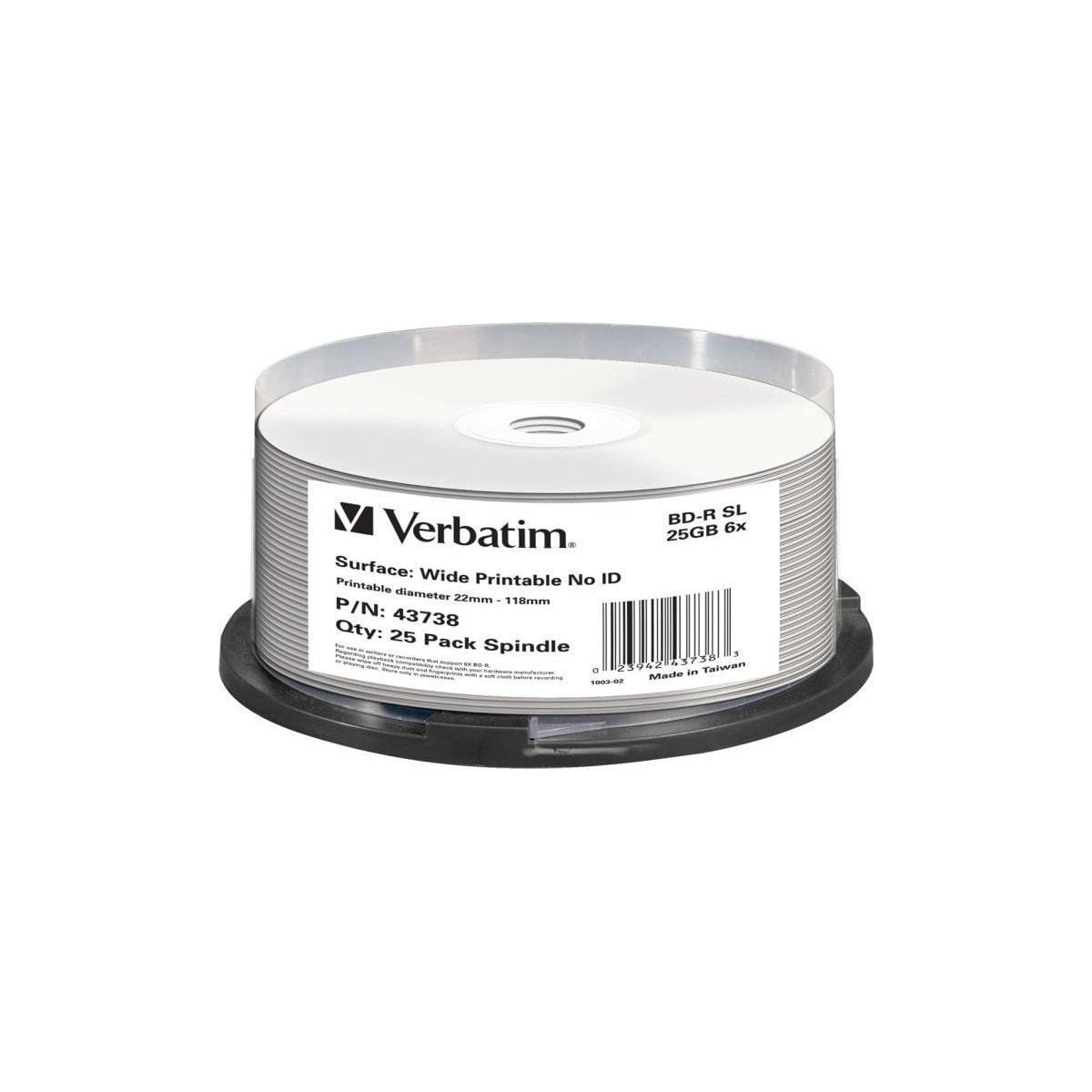 Verbatim BD-R, 6x, 25GB/200min, 25pack spindel, print, Hard Coat, MABL