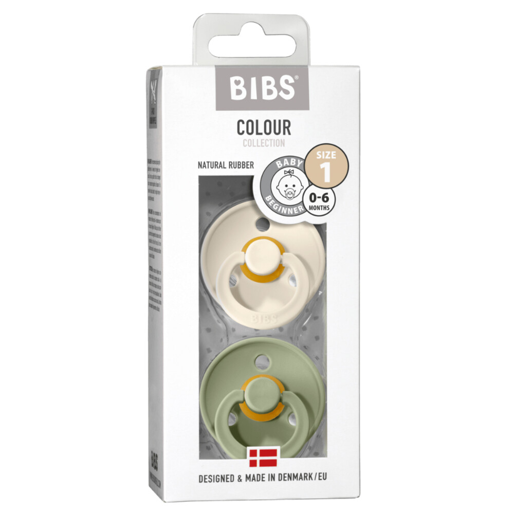 Bibs Fopspeen Maat 1 0-6 mnd Sage Ivory2 stuks