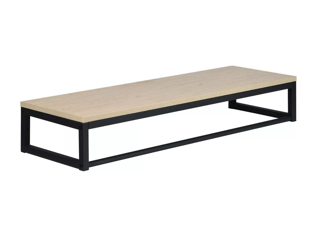Penderie étagère murale bois et métal noir L90 cm GRIF