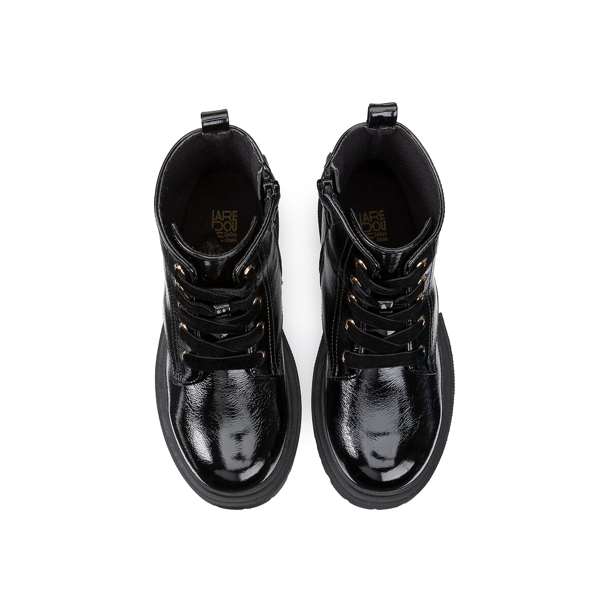 COLEÇÃO LA REDOUTE<br>Botas de cano curto pintadas com zíper e cadarços