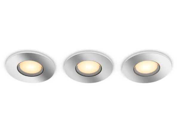 Philips Hue White ambiance Adore - Indlejret spotlys - LED-spot lyspære - GU10 - 4.2 W - klasse E - varmt til køligt hvidt lys - 2200-6500 K - krom (pakke med 3)