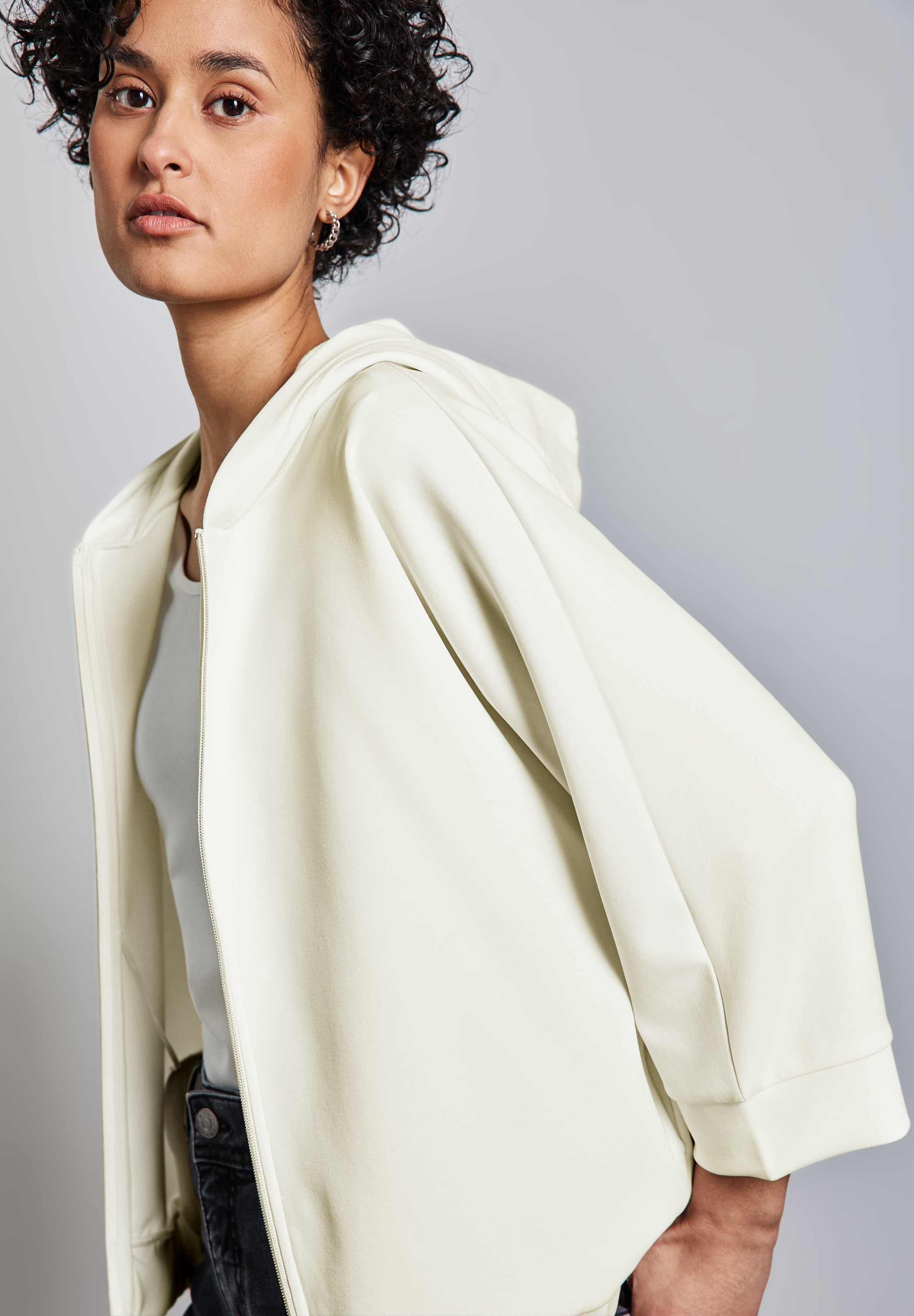 STREET ONE Hoodie , in Silk-Look