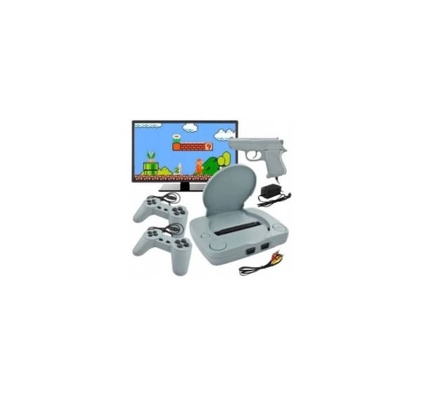 Spilldatamaskin, RF-2GUN retrokonsoll med 22 8-biters spill med 2 joysticks + spillpistol, Riff