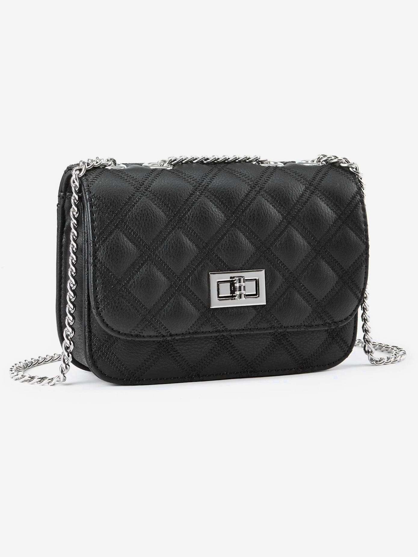 Sac en bandoulière petit sac avec élégante anse à chaîne couleur argent