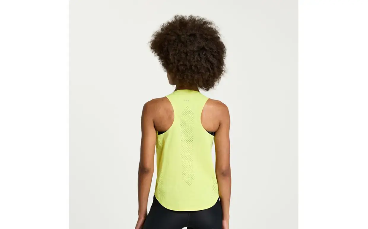 Saucony Pinnacle Hardloopshirt Zonder Mouwen Geel Dames