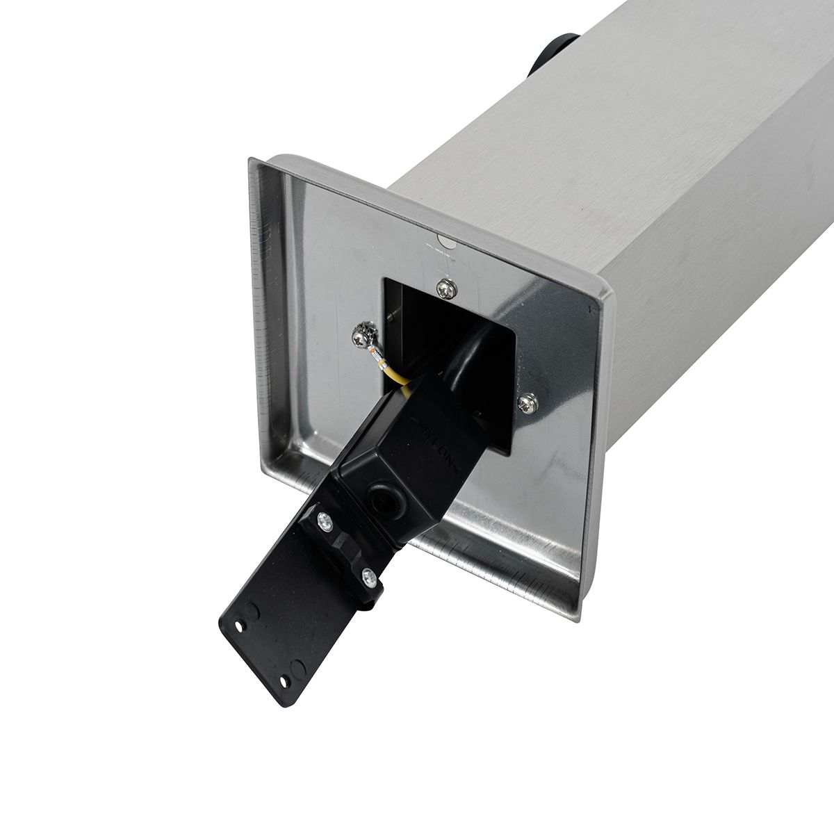 Moderne buitenlamp 45 cm staal met stopcontact IP44 - Malios