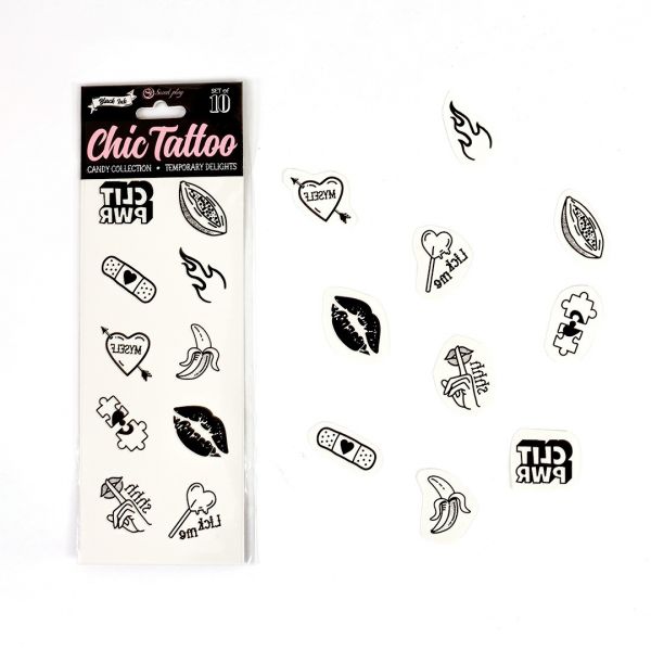 Secret Play Candy Collection Chic Tatton Conjunto de 10 Tatuagens Temporárias
