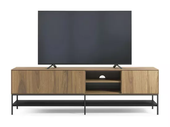 Elya - Meuble tv 2 portes en bois et métal L180cm - Bois