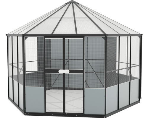 Vitavia Circus 9000 vogelvolière, 383 x 336 cm, ca. 9 m², maaswijdte 13 x 13 mm, draaddikte 1,5 mm, zwart