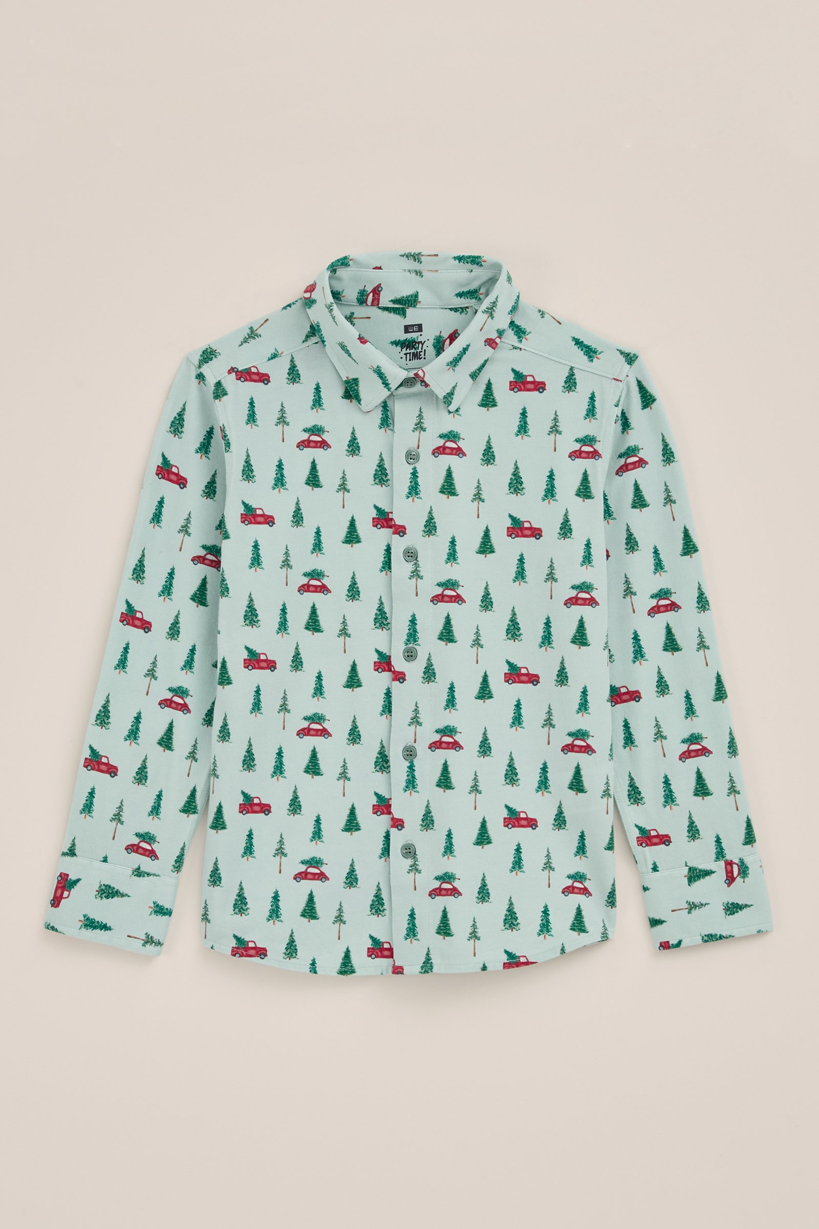 Jongens overhemd met dessin WE Fashion Lichtgroen