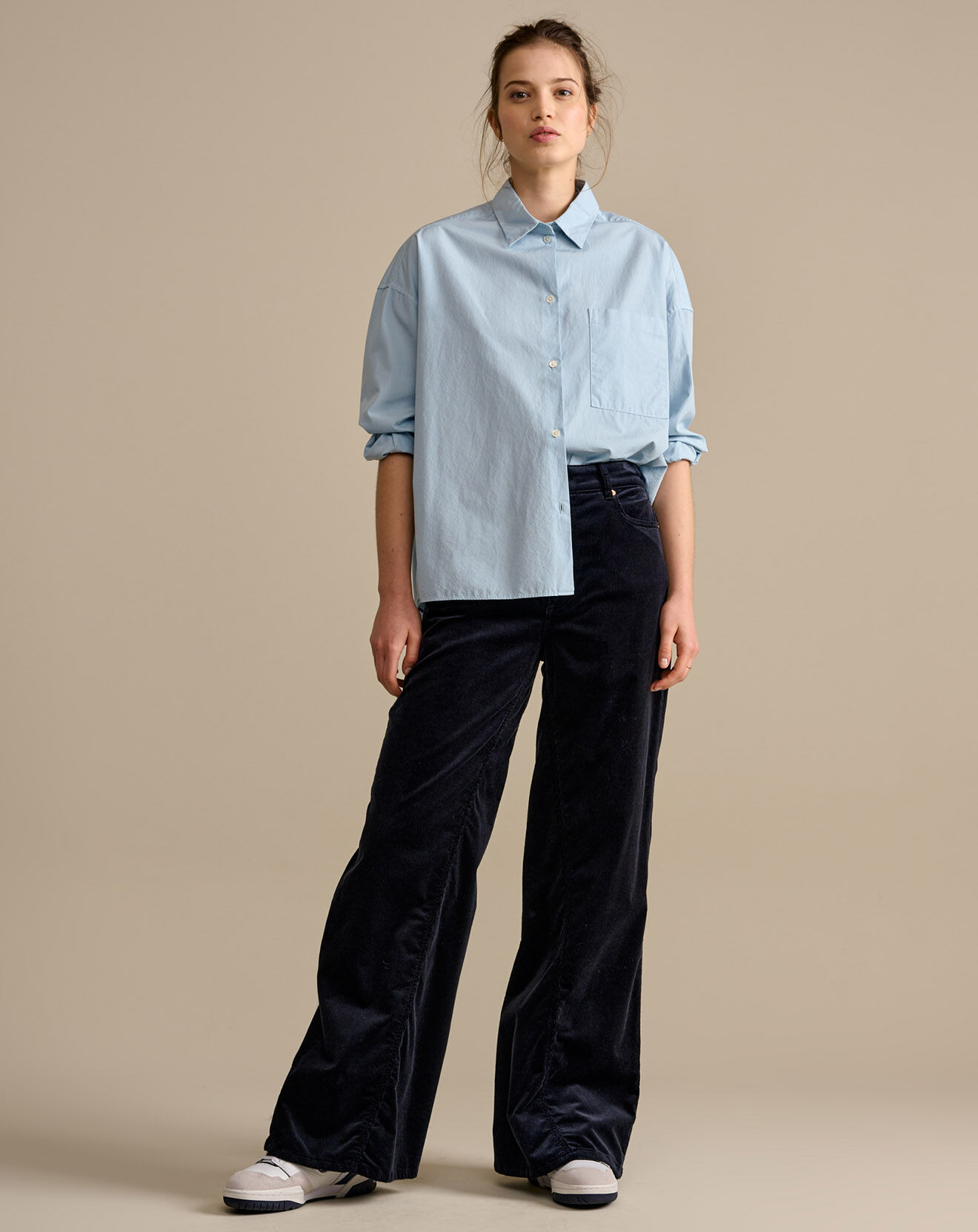 Bellerose Pantalon évasé en Velours côtelé Priscila météorite