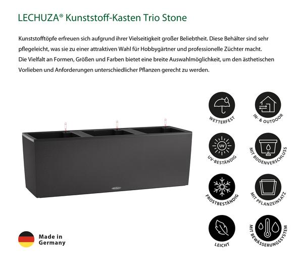 LECHUZA® Kunststoff-Kasten Trio Stone inkl.