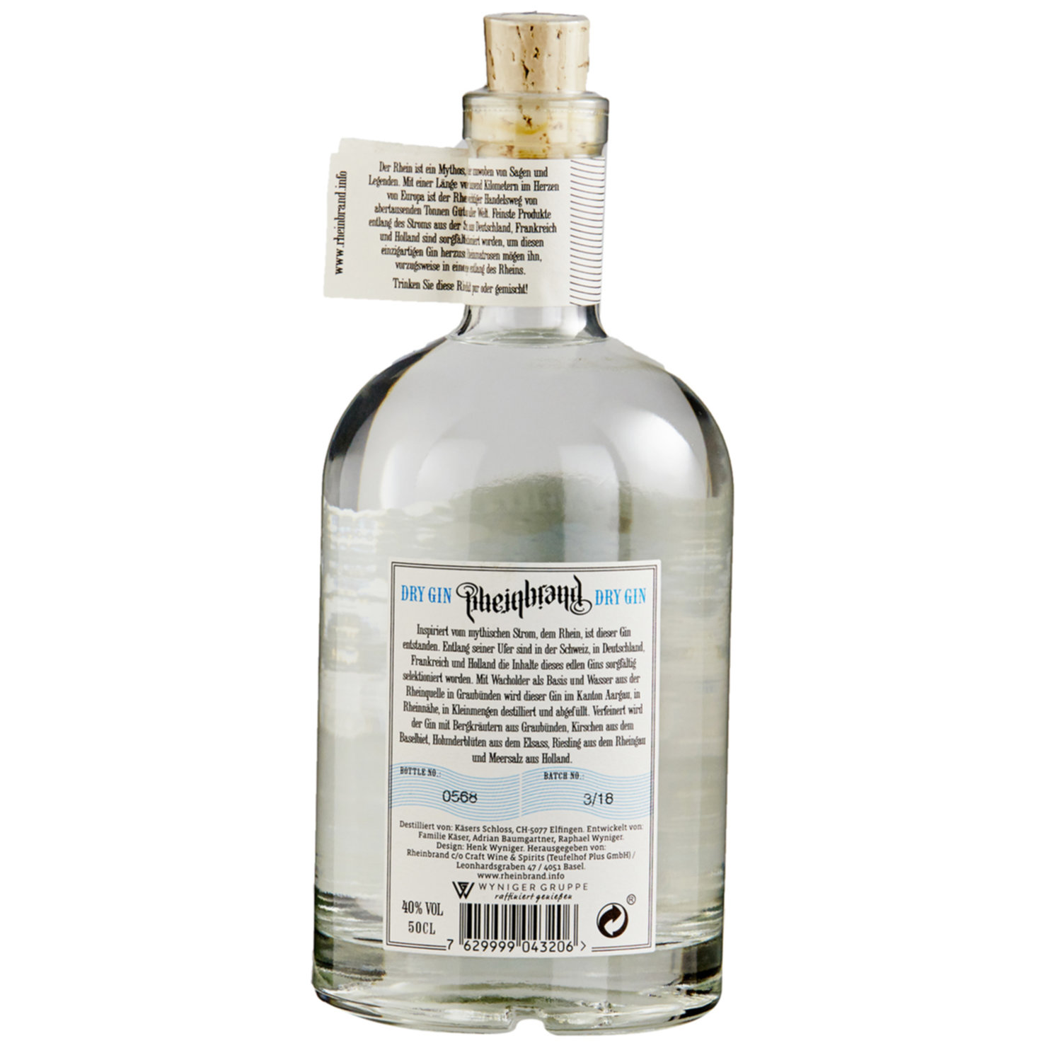 Rheinbrand Dry Gin -50cl