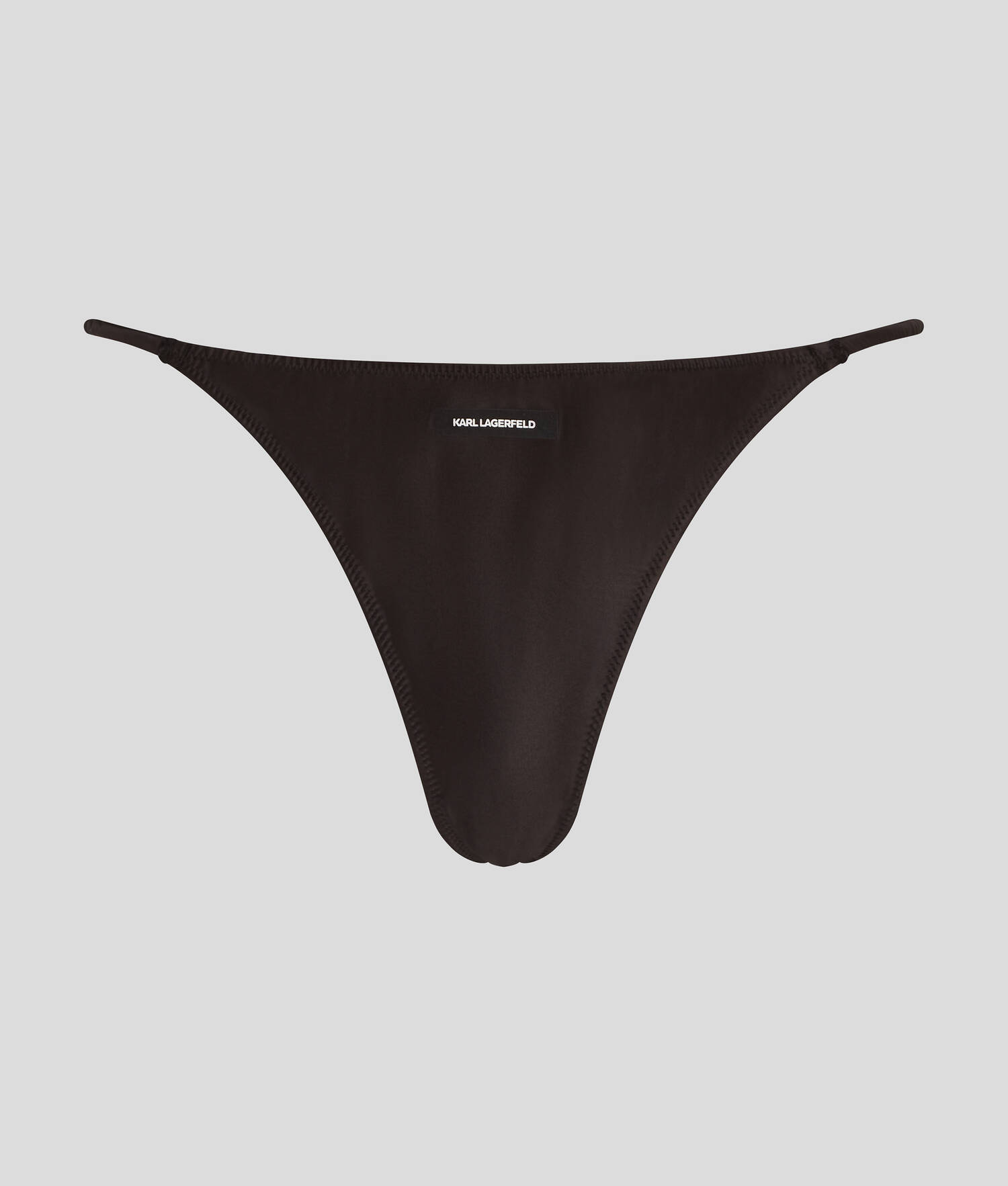 TANGA EN SATIN AVEC LOGO KARL - Noir