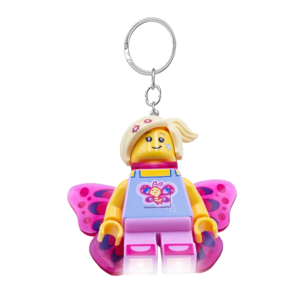 Køb Euromic Lego® Iconic Butterfly Girl Nøglering Med LED Lys