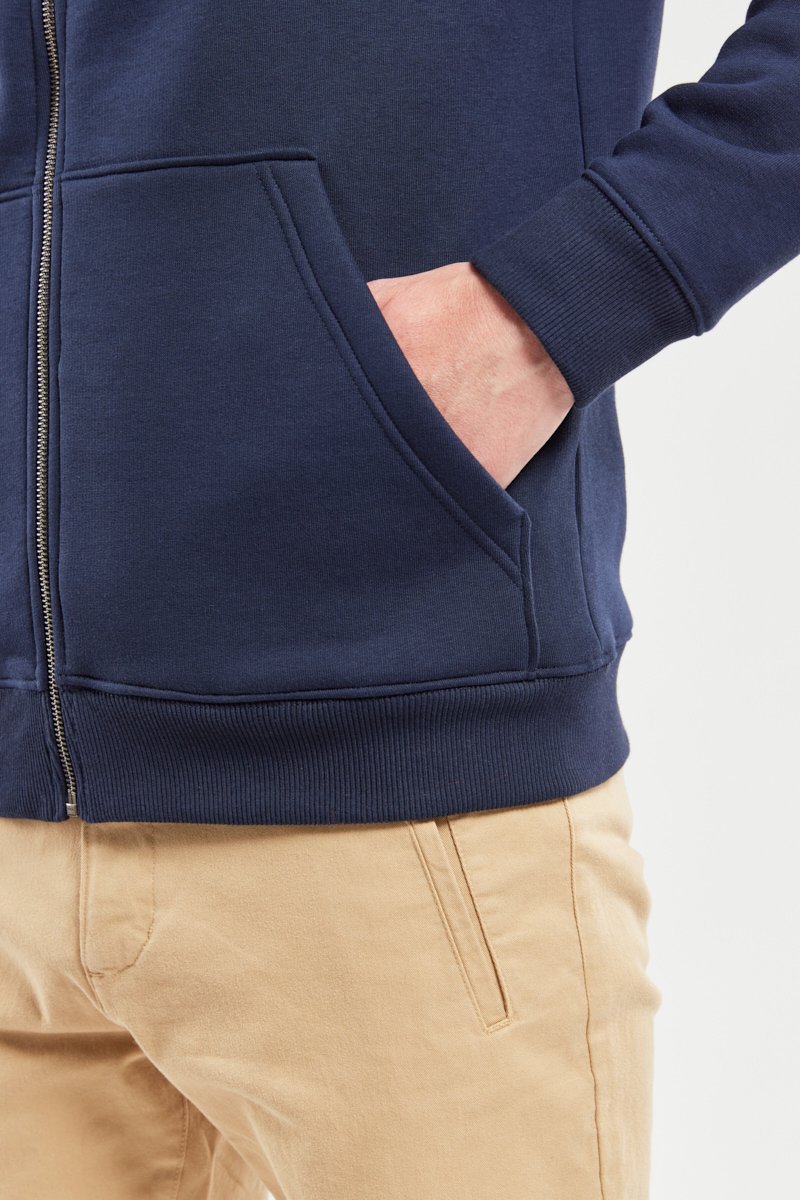 Gilet zippé avec écusson - coton