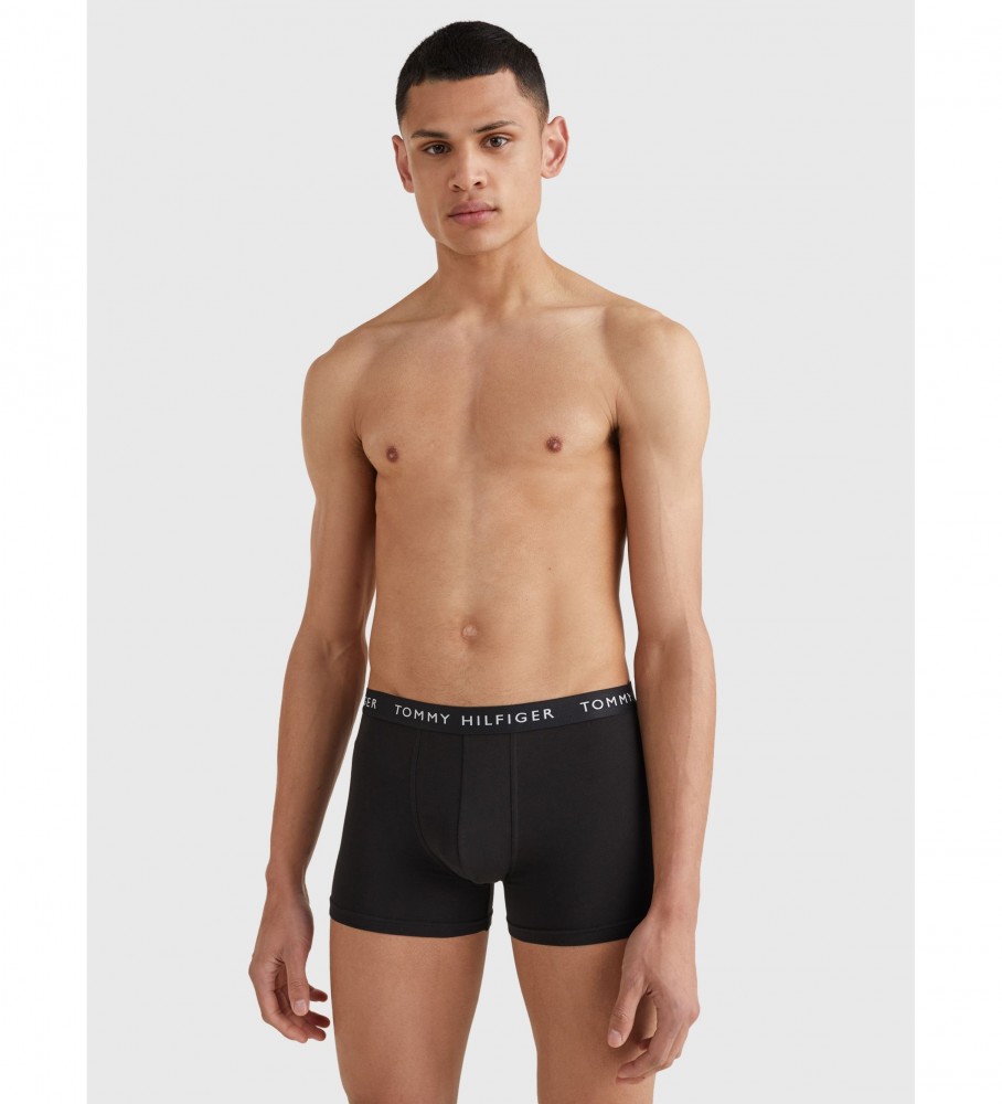 Tommy Hilfiger Pack de 3 Boxers Trunk Essentials com Logo preto