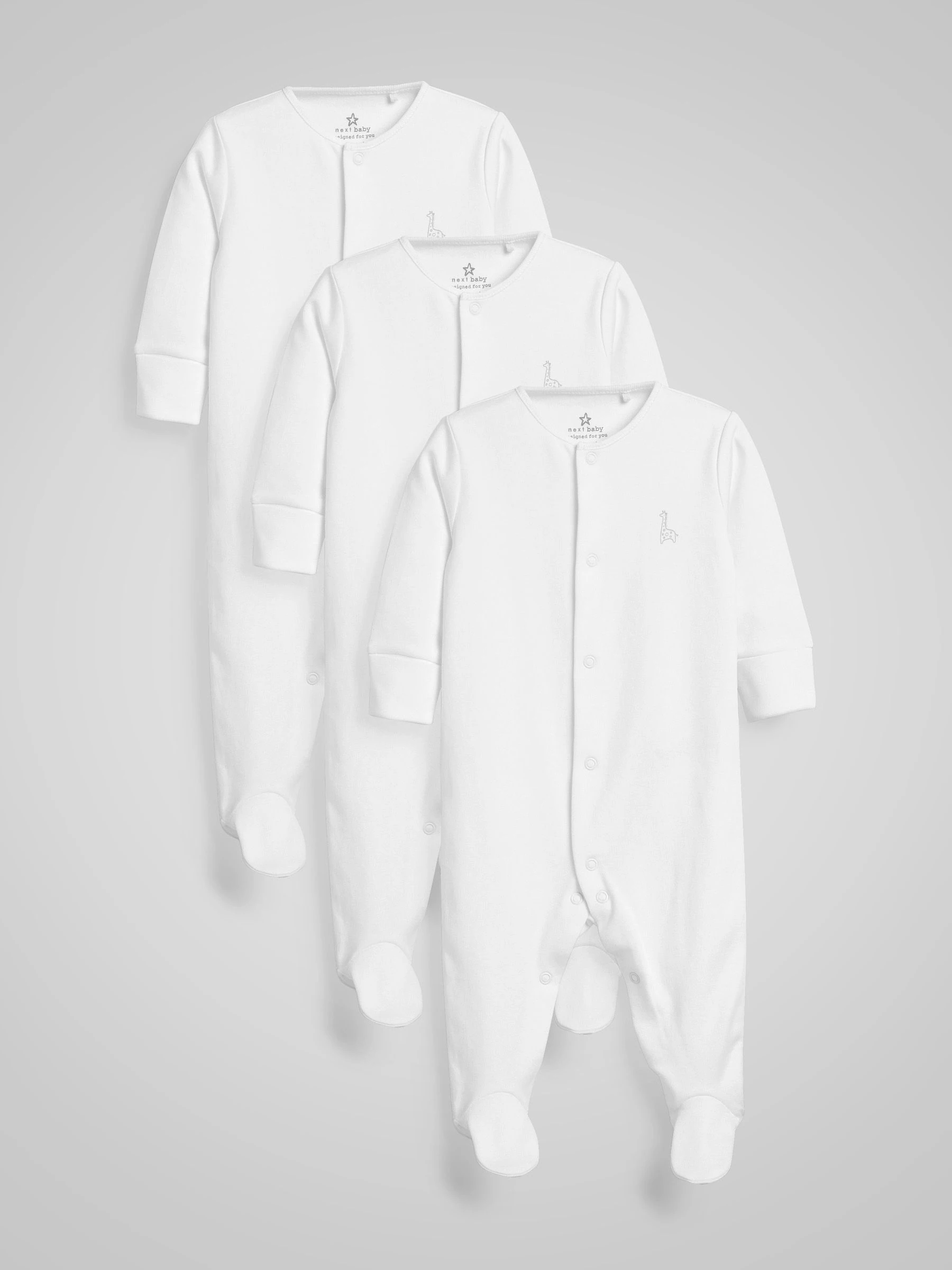 Wit - 100% katoenen babypyjama's (0-18mnd)