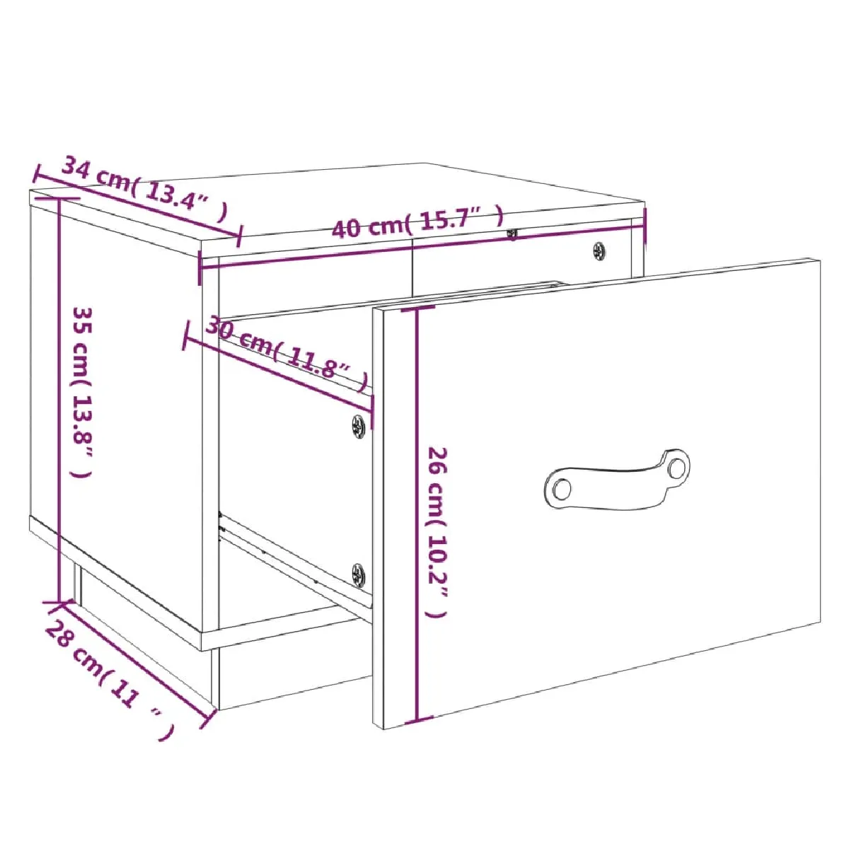 vidaXL Table de chevet Gris